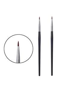 3/1pc Right Angle Eyeliner Brush, Delicate Eyeliner & Eyebrow Brush - For Effortless Beautiful Eye Makeup, Fine Tear Groove Concealer Brush, Small Flat Head Nasolabial Fold Lip Brush, Concealer Pen, Detail Makeup Brush, Beauty Tool - Black - View 1
