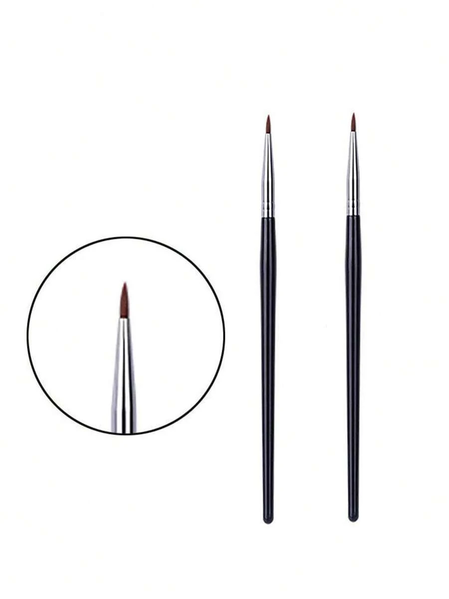 3/1pc Right Angle Eyeliner Brush, Delicate Eyeliner & Eyebrow Brush - For Effortless Beautiful Eye Makeup, Fine Tear Groove Concealer Brush, Small Flat Head Nasolabial Fold Lip Brush, Concealer Pen, Detail Makeup Brush, Beauty Tool - Black - View 1