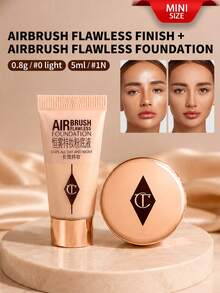Charlotte Tilbury CharlotteTilbury FLAWLESS PERFECT Soft Focus Setting Powder Set - Shade 1 Light - 800mg - Shade 1 Natural - 5ml - mini FAIR -800mg -1 NETRAL-5ml - View 1