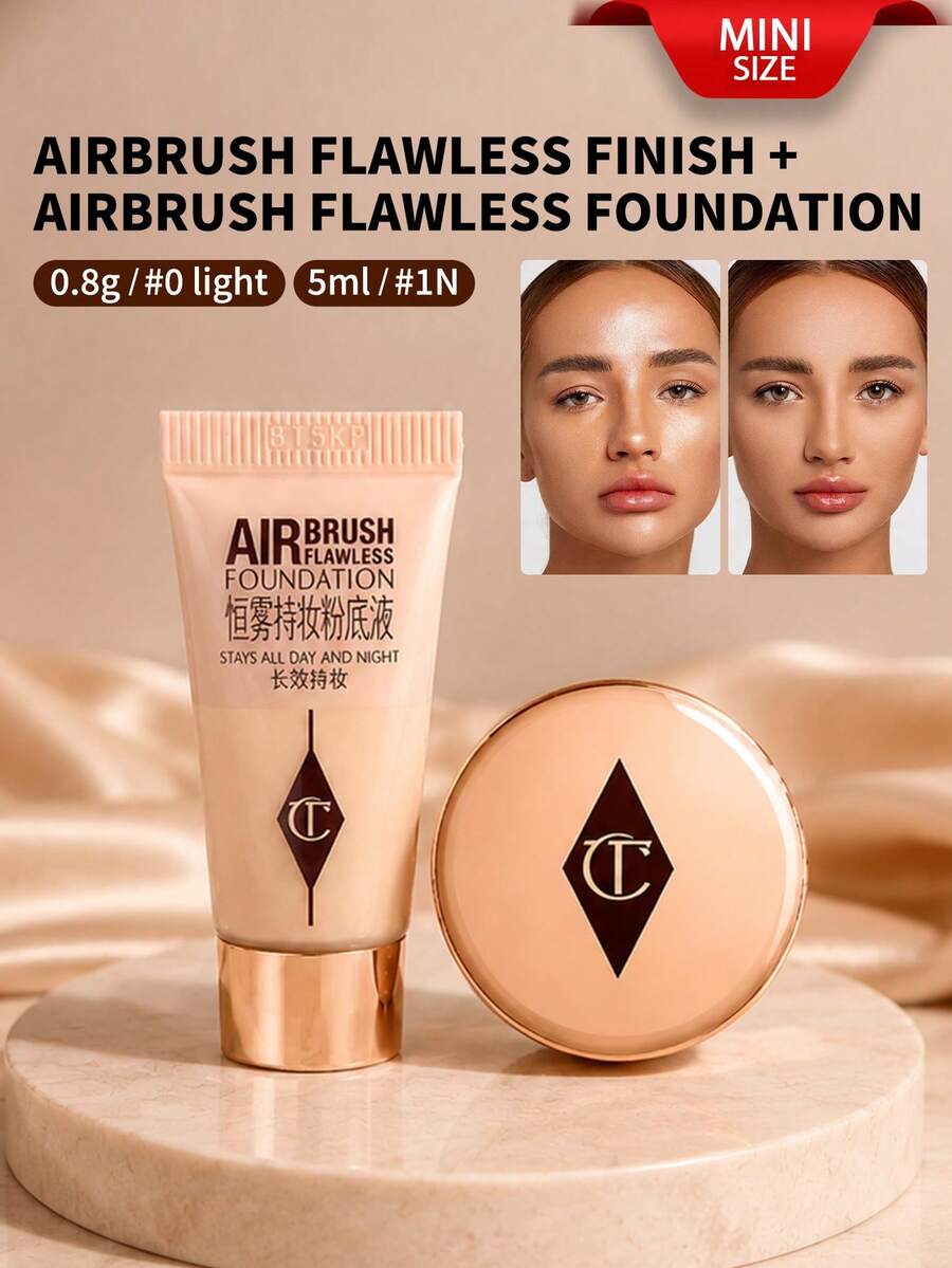 Charlotte Tilbury CharlotteTilbury FLAWLESS PERFECT Soft Focus Setting Powder Set - Shade 1 Light - 800mg - Shade 1 Natural - 5ml - mini FAIR -800mg -1 NETRAL-5ml - View 1