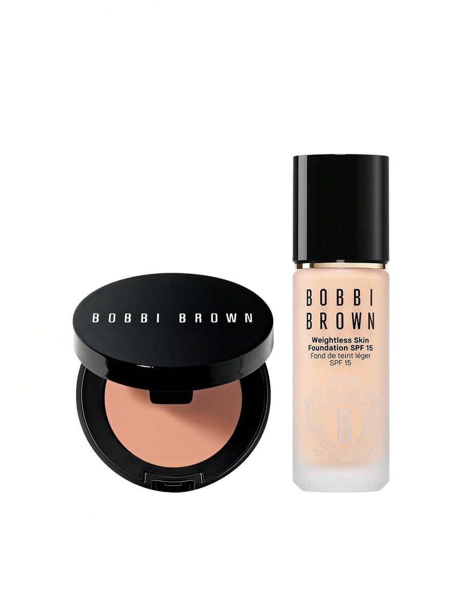 Bobbi Brown [حزمة] مصحح بيسك 1.4 جرام + كريم أساس خفيف الوزن SPF 15 رملي 30 مل - بسكويت + رمل - مشاهدة 1