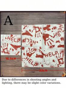 20pcs Halloween Bloody Handprint Napkins, Printed With Horror "HELP" Text, Halloween Disposable Party Napkins, Halloween Horror Theme Table Decor Party Napkins, Horror Party Supplies, Halloween Party Decoration - Multiple Styles - View 8