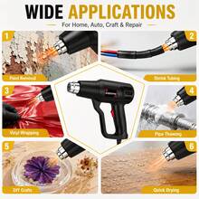 Heat Gun Kit, Fast Heating Dual-Temperature  Hot Air Tool For Welding, Paint Removal, Adhesive Softening, Shrink Wrapping, Plastic Bending & Rusted Bolts Loosening - Ideal For DIY, Car Wraps & Home Repairs. - Standard Model - View 6