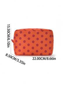 Tas Kosmetik Perjalanan Motif Polka Retro, Tas Penyimpanan Makeup Tahan Air, Tas Perlengkapan Mandi dengan Resleting Luas untuk Gym, Perjalanan Akhir Pekan, dan Aksesori Sehari-hari - MultiWarna - View 6