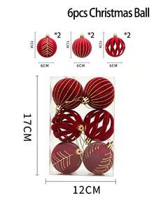 6pcs Burgundy Christmas Tree Hanging Ornaments, Merry Christmas Decorations, Glitter Gold Pattern Burgundy Christmas Ball Decor, Christmas Ball, Christmas Hanging Ornaments, Home Christmas Decor, Christmas Decoration, Christmas Holiday Decor, Christmas Gift, Christmas Tree Decoration, Christmas Party Supplies - Red Gold Thread - View 5
