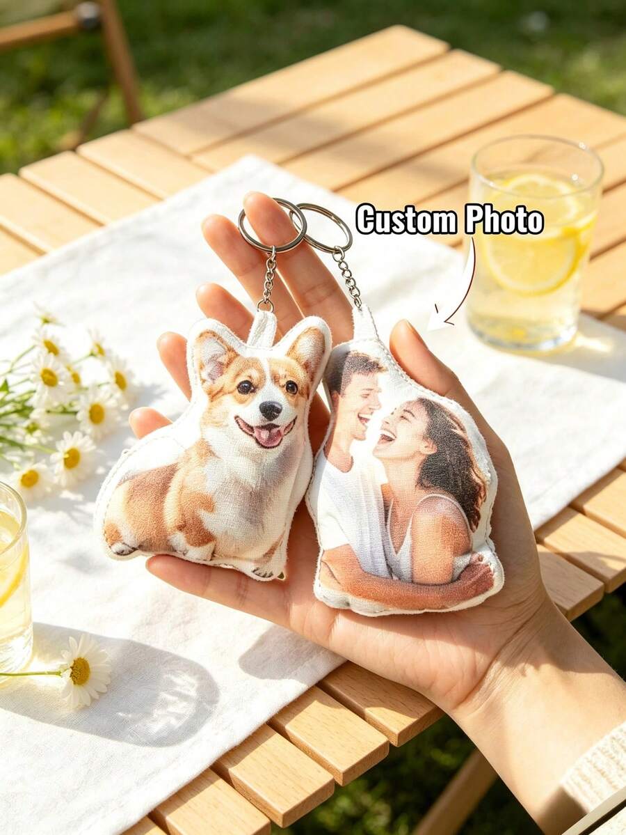 1 buah Gantungan Kunci Foto Personalisasi, Gantungan Kunci Wajah Hewan Peliharaan yang Dapat Disesuaikan, Suvenir, Hadiah untuk Pecinta Anjing dan Kucing, Hadiah Ulang Tahun, Dekorasi Rumah - MultiWarna - View 1