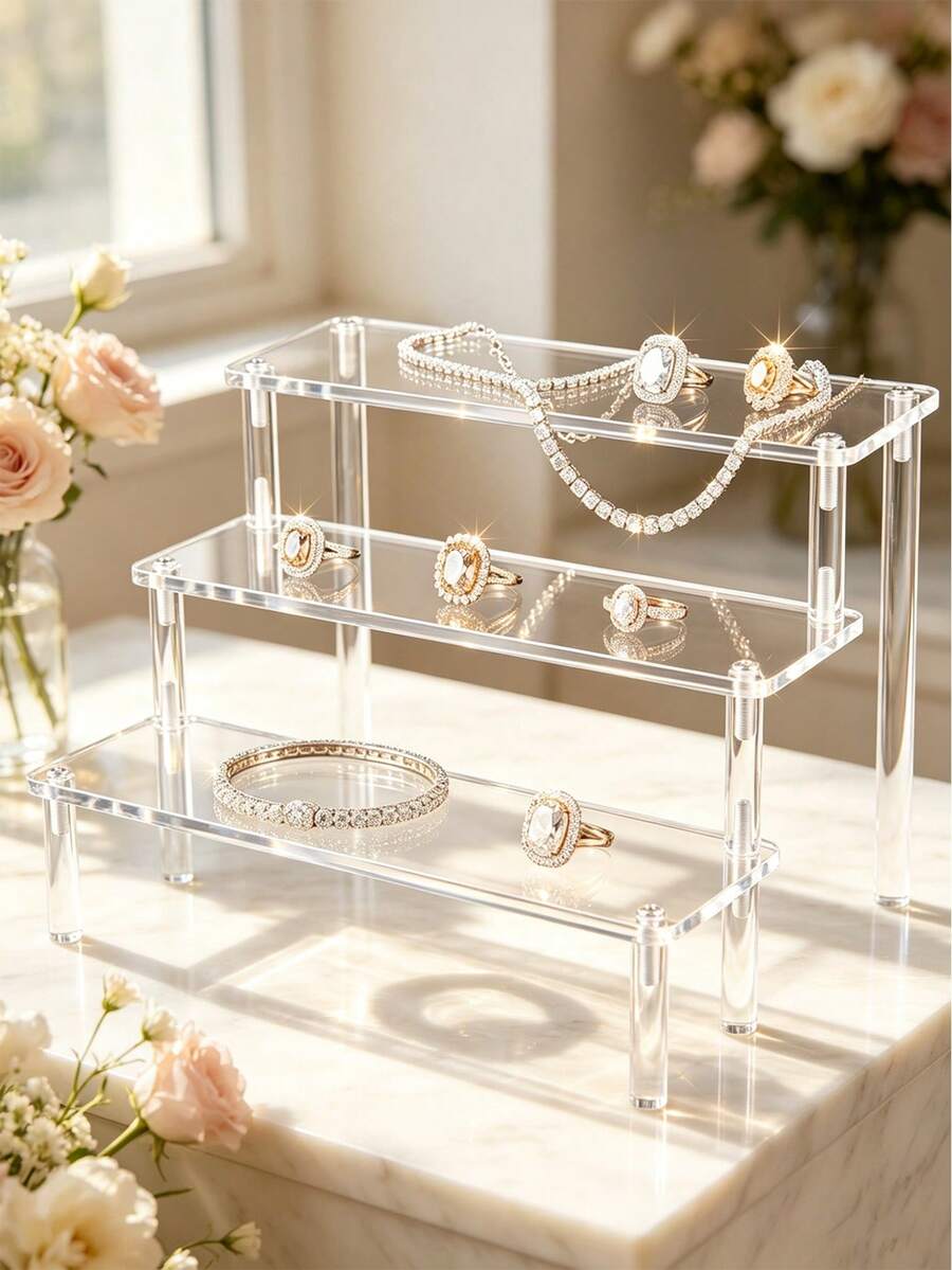 Acrylic Tiered Display Stand, Multi-Layer Transparent Storage Rack, Cosmetic & Perfume Display Stand, Desktop Storage Organizer, Multiple Sizes & Layers Available, Perfume Display Rack, Skincare Storage Rack, Lipstick Storage Rack, Action Figure Display Stand, Transparent Display Rack, Jewelry Display Rack, Countertop Display Rack, Desktop Organizer, Home Storage, Bathroom Countertop Storage, Vanity Organizer, Office Desk Storage