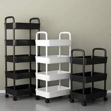 Multifunctional Rolling Storage Cart - Universal Storage Solution For Kitchen, Living Room And Bedroom - Can Store Stationery, Snacks, Small Items, Etc. - Durable Plastic Material, Multi-Purpose Trolley, Vertical Storage Rack - Multicolor - View 10