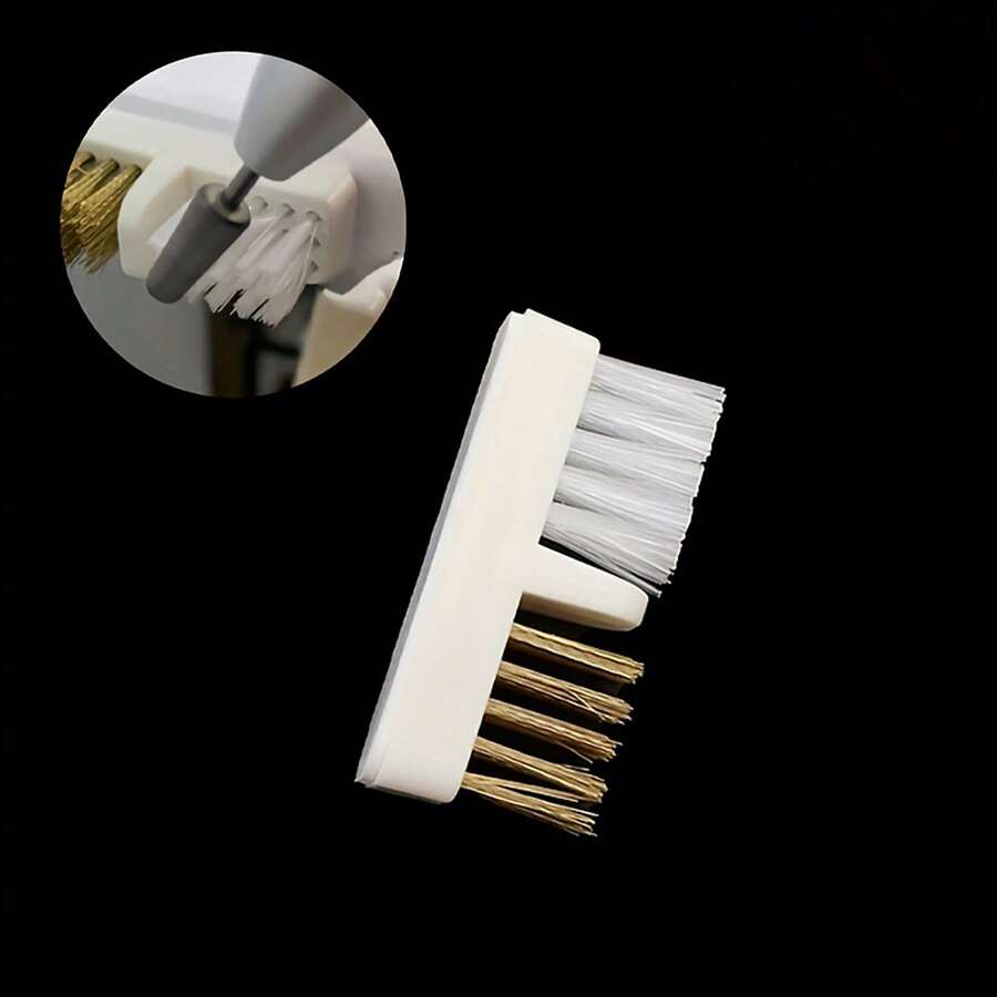 1PC Stainless Steel Nail Cleaning Brush, Nail Polishing Head Dust Brush, Dust Removal Brush - Multicolor - View 1
