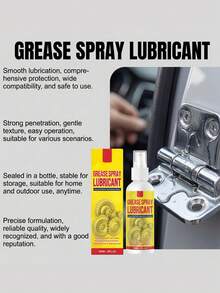 100/180ml Spray de Graxa Lubrificante de Alto Desempenho - Anti-Ferrugem, Anti-Corrosão, Redução de Ruído, Lubrificação Duradoura para Engrenagens, Dobradiças e Maquinário - Líquido - Visão 3