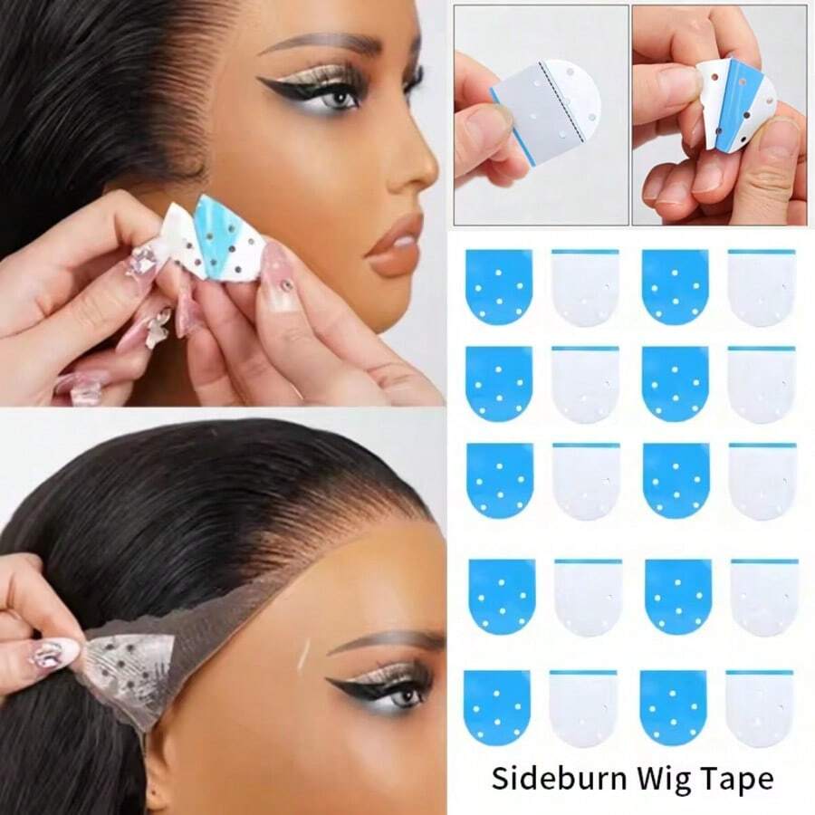36/72PCS Perforated Wig Tape Strips Waterproof Double-Sided Wig Tape For Lace Wig Blue Adhesive Tape For Wigs & Hair Extension - View 1