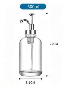 Coffee Syrup Dispenser. Home Storage Dispenser. For Milk, Tea, Syrup, Coffee, Milk Tea Durable Clear Glass Storage Bottle, Home Bar 500ml, Kitchen Utensils. Kitchen Supplies - Clear - View 10