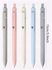 5pcs/Set/1pc Morandi Color Low Center Of Gravity Hot-Selling 5-Piece Neutral Pen Set, Random Color/Style, Back To School/Back To School Season/Halloween/Christmas Essential - Multicolor - View 2