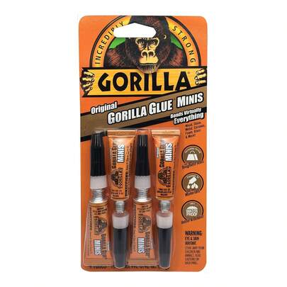 Gorilla Original Gorilla Glue, Marrón, Pegamento de Poliuretano Impermeable, Cuatro Tubos de 3 Gramos (Paquete de 1) - Se Expande en los Materiales, Multiusos