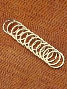 10/20/30/50/100pcs Polished Silver Stainless Steel Round Hole Flat Key Rings Keychains Rhodium Plated Round Split Key Rings DIY Wholesale Christmas - Gold - View 3