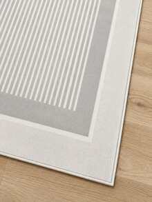 Alfombra de área abstracta con rayas geométricas de Chilai Home - Tapete de piso con impresión digital maximalista colorida para sala de estar & dormitorio, fabricada en Turquía - Gris Claro - Ver 4
