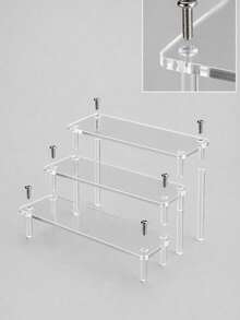 Acrylic Tiered Display Stand, Multi-Layer Transparent Storage Rack, Cosmetic & Perfume Display Stand, Desktop Storage Organizer, Multiple Sizes & Layers Available, Perfume Display Rack, Skincare Storage Rack, Lipstick Storage Rack, Action Figure Display Stand, Transparent Display Rack, Jewelry Display Rack, Countertop Display Rack, Desktop Organizer, Home Storage, Bathroom Countertop Storage, Vanity Organizer, Office Desk Storage - Clear - View 11