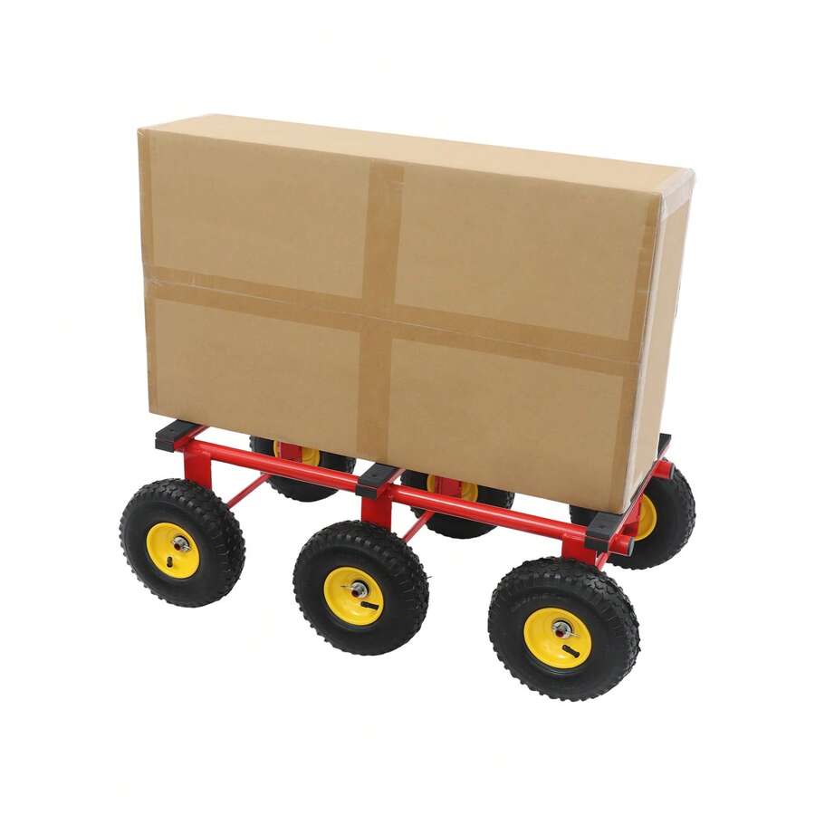YUNRUX 6-Wheel All-Terrain Heavy-Duty Furniture Dolly Red 1200lbs - A - View 1