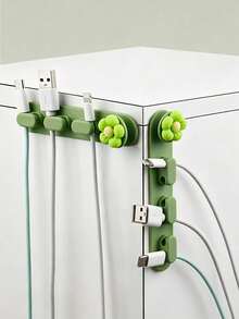 Desktop Cable Organizer Silicone Soft Office Cable Management Clip Phone Data Cable Holder Car Adhesive Anti-Tangle - Multicolor - View 4