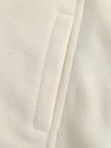 New Autumn And Winter Women's Fleece Jacket, Solid Color Short Style With Pockets, Versatile Casual Jacket - White - View 4