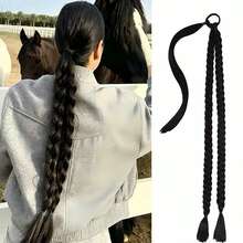 European & American Fashion Women's Twisted Double Braided Ponytail Wig Hair Extension Scrunchie Style - Multicolor - View 2