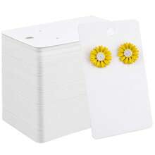 50 piezas Tarjetas de papel kraft para aretes 6*9cm Tarjetas para collares Tarjetas para joyas Tarjetas para aretes Tarjetas para collares y aretes de botón - Negro - Ver 7