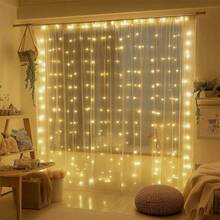 LED Battery Powered Curtain Lights, Warm White/Cool White/Multi-Color/Pink Fairy String Lights, Suitable For Bedroom, Wall, Wedding, Christmas, Party, Dorm, Home Decor - Battery Box Curtain Light - View 5