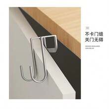 4pcs No-Drill Cabinet Door Back Hooks, S-Shaped Double Groove, Damage-Free Hanging Hooks For Kitchen, Dorm, Bathroom Door Back - View 3
