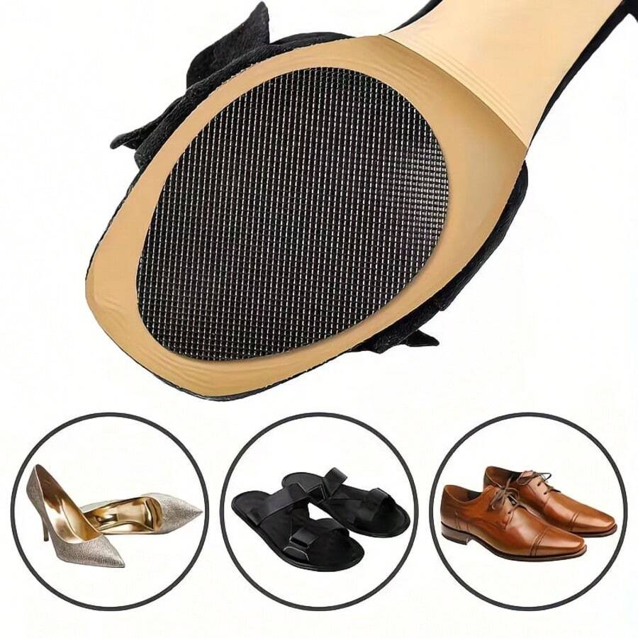 Anti-Slip Shoe Insoles, Shoe Protection Insoles, Anti-Slip Shoe Bottom, Self-Adhesive, Black - Multiple Styles - View 1