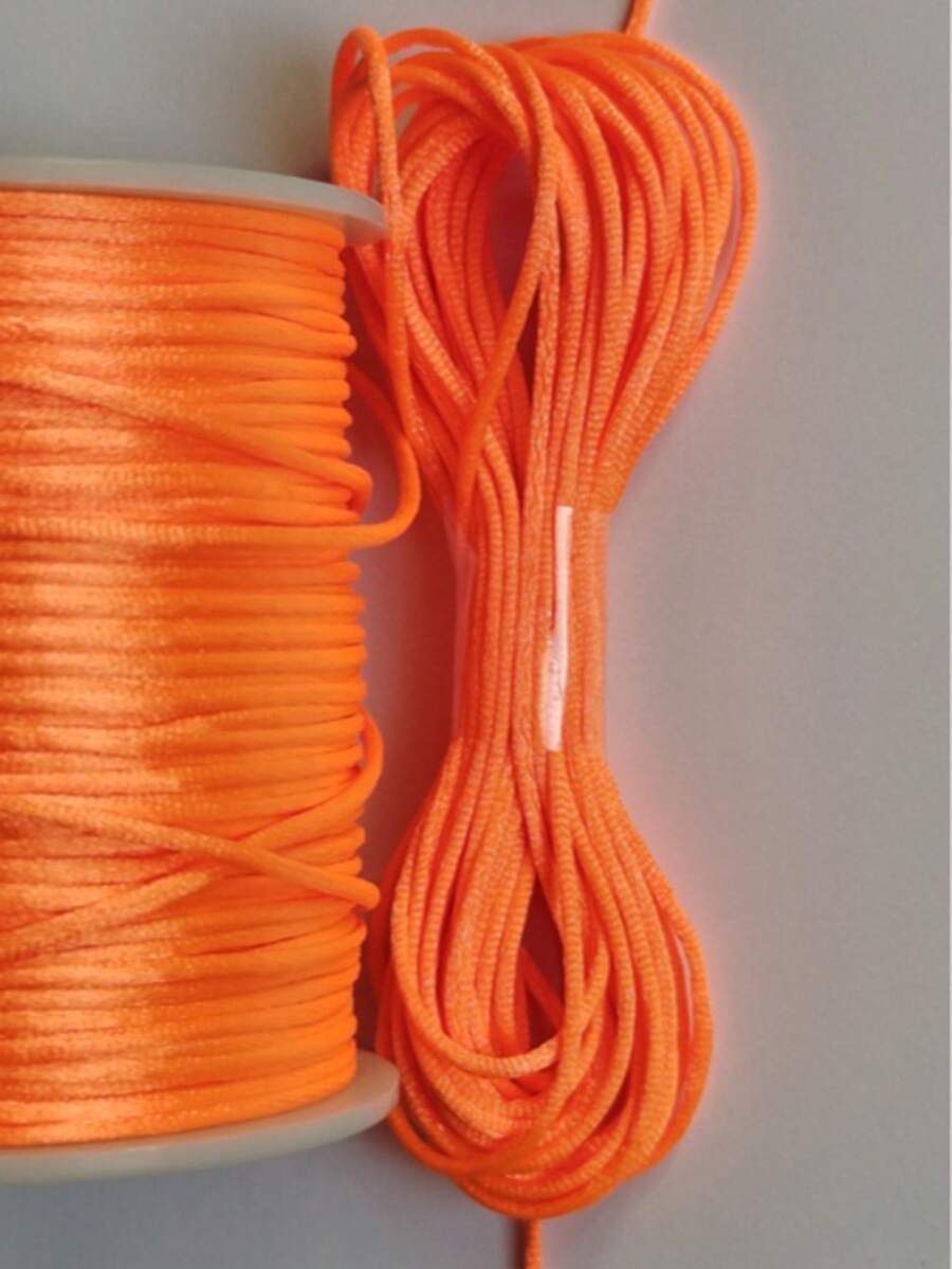 Silk Thread Satin Cord 1mm - 5 Meters Various Colors - Neon Orange - View 1