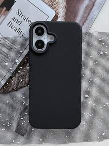 1件裝可愛純色磨砂大孔黑色全包覆TPU防摔手機殼，適用於Apple 17/16/15/14/13/12/11/XSMAX/X/XS/XR/7PLUS/8PLUS/7/8 - 黑色 - 查看 5