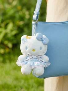 HELLO KITTY AND FRIENDS | Joivida 1個藍色絨毛貓咪吊飾配花朵藍色裙子，觸感柔軟，時尚包包飾品，鑰匙圈配件，適合生日與節日禮物，給女孩與朋友的可愛陪伴禮物 - 彩色 - 查看 1