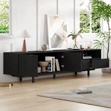 Modern Bohemian TV Cabinet Abstract Black Geometric Lines TV Stand Modern Minimalist - 黑色 - 查看 4