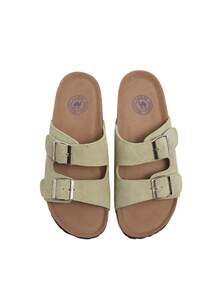 CAMEL CROWN Women's Double-Strap Cork Bed Sandals, Adjustable Slip-On Slides, Open Toe Comfortable Sandals, Lightweight Casual Summer Beach Slippers - Green - View 3