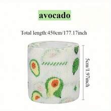 10 Rolls Fruit Pattern Pet Protective Bandage, Breathable Anti-Dirt Bandage, Dog Joint Protection, Paw Pad Protection Wrap, Suitable For Dog Foot Wrapping, Anti-Scratch - Multicolor - View 13