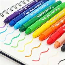 6pcs Colorful Gel Crayons, Twistable Crayon Set, Washable And Smooth For Coloring, Perfect For Paper, Halloween And Christmas Gifts - Multicolor - View 1