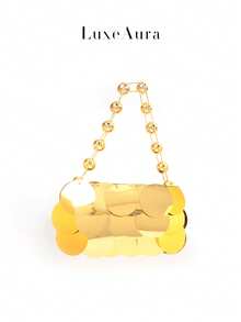 Shiny Bling Bling Sequin Women's New Party Gathering Banquet Bag Handmade Beaded Gold Handbag - Gold - View 2