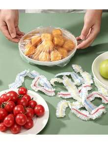200/100/50/10pcs Stretchable Kitchen Food Wrap, Transparent Food Covers, Dust-Proof Food Lids, Kitchen Storage Accessories, Wardrobe Dust Covers, Refrigerator Storage Accessories, Kitchen Essential Tools, Gift - View 4