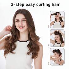 5/1pc Set Black And Pink 2-Color Optional Heatless Curling Set, Satin Sleep Cap, Soft Sponge Heatless Curling Rod And Vent Exfoliating Brush Kit, Women's Overnight Damage-Free Wavy Styling Tool, Gentle Soft Grip Slouchy Curling Device For Medium To Long Hair, DIY Salon Home Hair Styling Accessory Gift Set - Multicolor - View 6