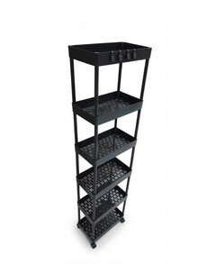 Estante Organizador Multiusos Puraya – Carrito Estrecho con Ruedas para Ahorrar Espacio - Negro - Ver 3