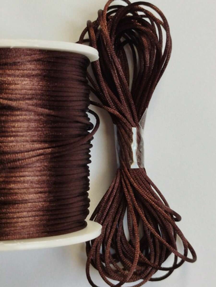 Silk Thread Satin Cord 1mm - 5 Meters Various Colors - Coffee Brown - View 1