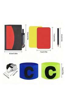 Soccer Referee Equipment Set, Includes Red And Yellow Cards, Metal Whistle, Captain Armband, Score Notebook And Pencil, Suitable For Soccer Match Training - Multicolor - View 12