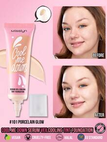 MISSLYN 1件裝 Cool Me Down Serum Veil 酷涼色號底妝液，液態霧面粉底，涼感效果，中度可疊加遮瑕，保濕精華質地，平滑無瑕妝效，毛孔模糊控油，輕盈日常底妝 - #101 Porcelain Glow - 查看 1