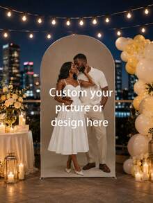 Personalized Elastic Canvas Arch Backdrop - Custom Arch Backdrop, Suitable For Dome Background Frame, No Electricity Required, Indoor/Outdoor Use, Durable Elastic Polyester Material Banner, Holiday Atmosphere, Party Decoration - Multicolor - View 2