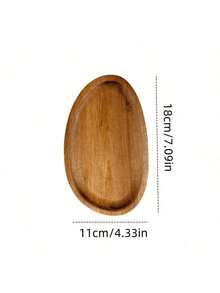 1 Peça Bandeja de Madeira Maciça Irregular, Prato de Armazenamento de Cozinha para Chá, Café, Potes de Açúcar, Doces, Bandeja Decorativa de Ramadã para Casa, Restaurante, Decoração de Mesa, Presente Perfeito para Casamento, Halloween, Natal, Páscoa, Festas de Aniversário - Castanho - Visão 8