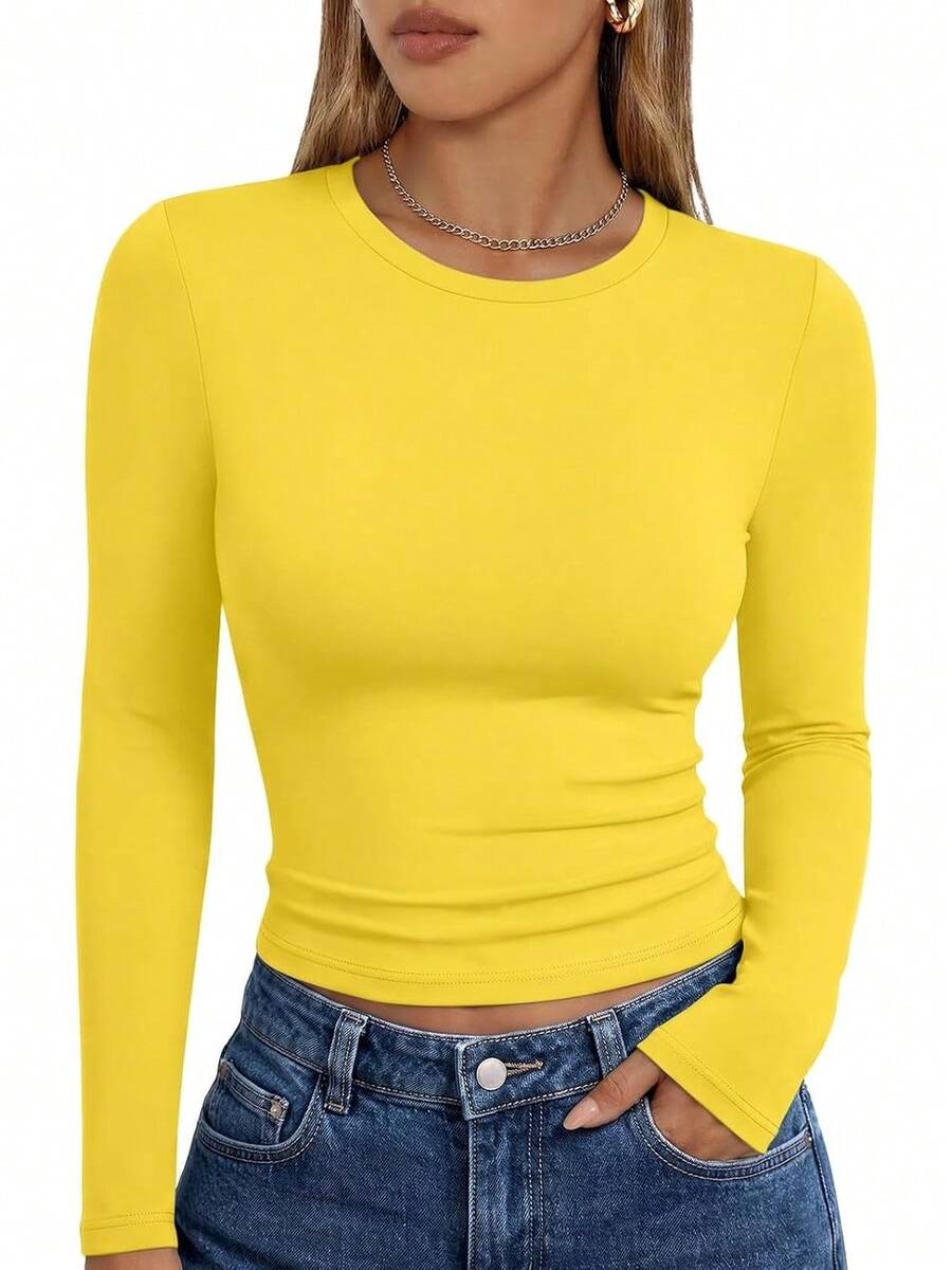 Queen Women's Long Sleeve T-Shirts Fall Fashion 2026 Basic Y2K Tops ...