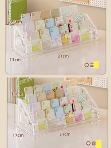 1pc Acrylic Tiered Display Stand, Multi-Layer Trapezoid Display Rack, Suitable For Home Storage And Display, Perfect For Displaying Jewelry, Cosmetics, Phone Cases And Anime Merchandise, Portable Multi-Scenario Storage Display Rack - Clear - View 8