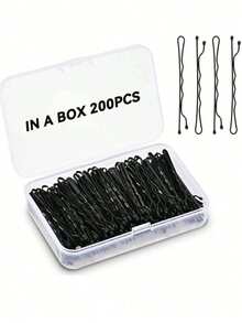 150pcs Solid Color Straight Bob Hair Clips, Suitable For Daily Use And Perming/Dyeing, Summer Beach Travel Essential, Halloween Gold Hair Accessories - Black - View 27