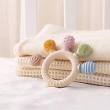 2Pcs Silicone Baby Teether Set, Finger Shaped & Dinosaur Textured Chew Toys, Soothing Teething Relief Sensory Toy, Gift For Newborn 0-12 Months - Beige - View 11