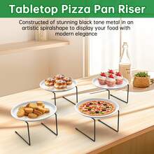 5pcs Pizza Serving Stands, Restaurant And Home Pizza Display Racks, Pizza Serving Stands, Pizza Lifting Tray And Rack - Black - View 8